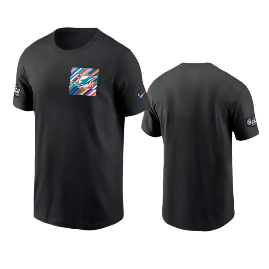 miami dolphins black 2023 nfl crucial catch sideline t shirt