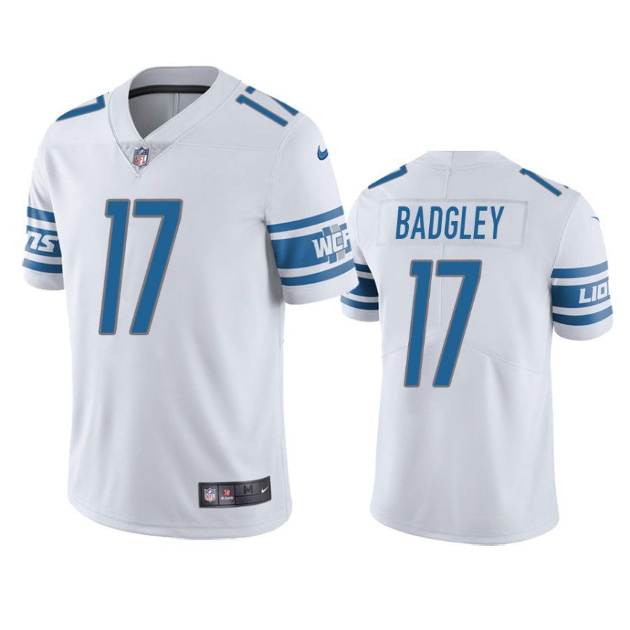 michael badgley lions white vapor limited jersey