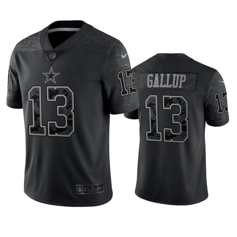 michael gallup cowboys reflective limited black jersey