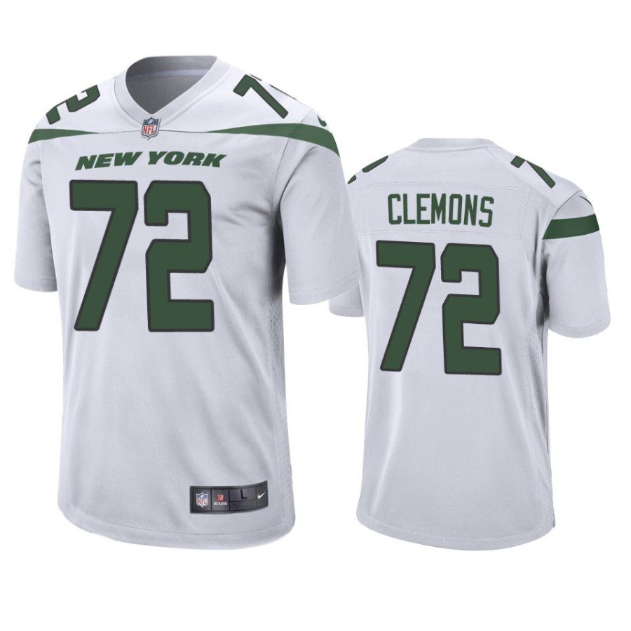 micheal clemons jets white game jersey