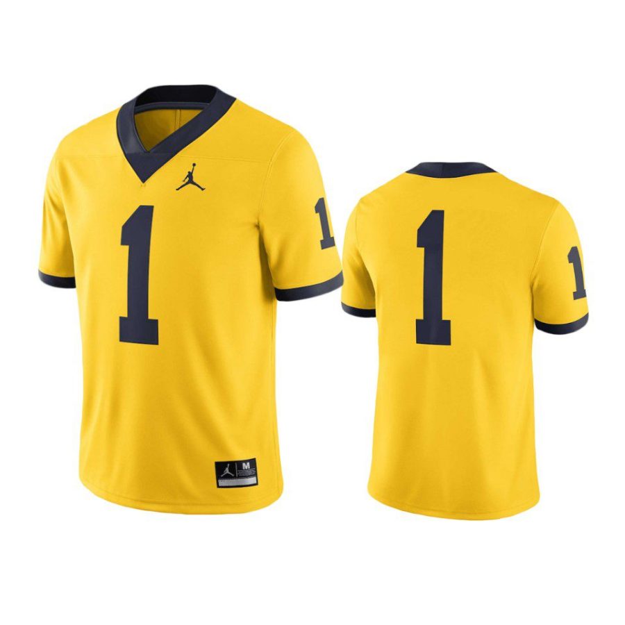 michigan wolverines 1 maize game jersey