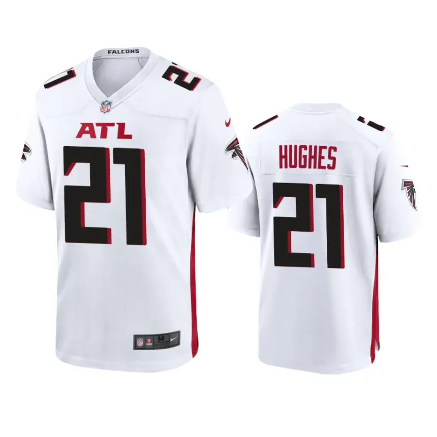 mike hughes falcons white game jersey