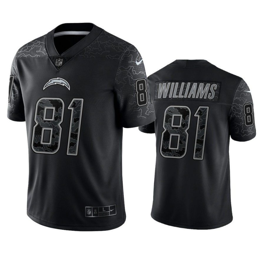 mike williams chargers reflective limited black jersey