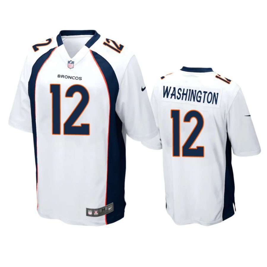 montrell washington broncos white game jersey