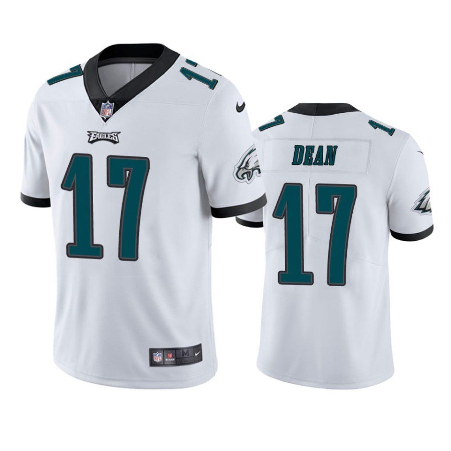 nakobe dean eagles vapor limited white jersey