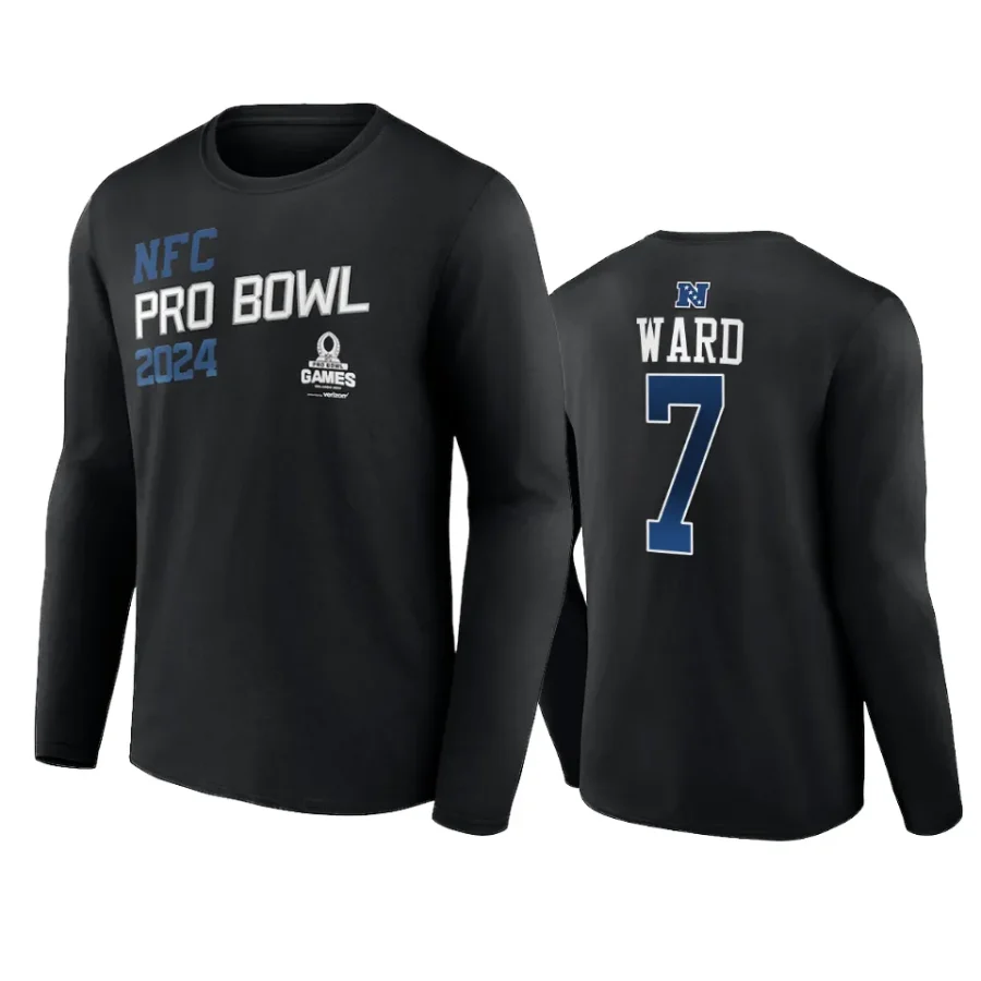 nfc charvarius ward black 2024 nfl pro bowl long sleeve t shirt