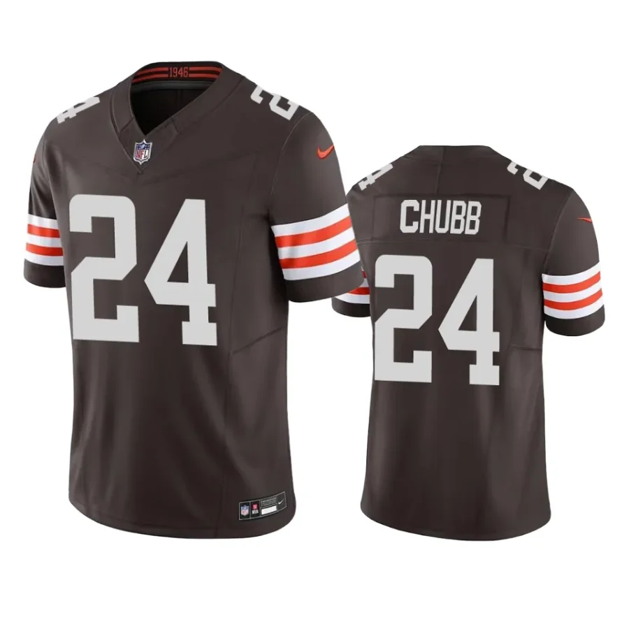 nick chubb browns brown vapor f.u.s.e. limited jersey