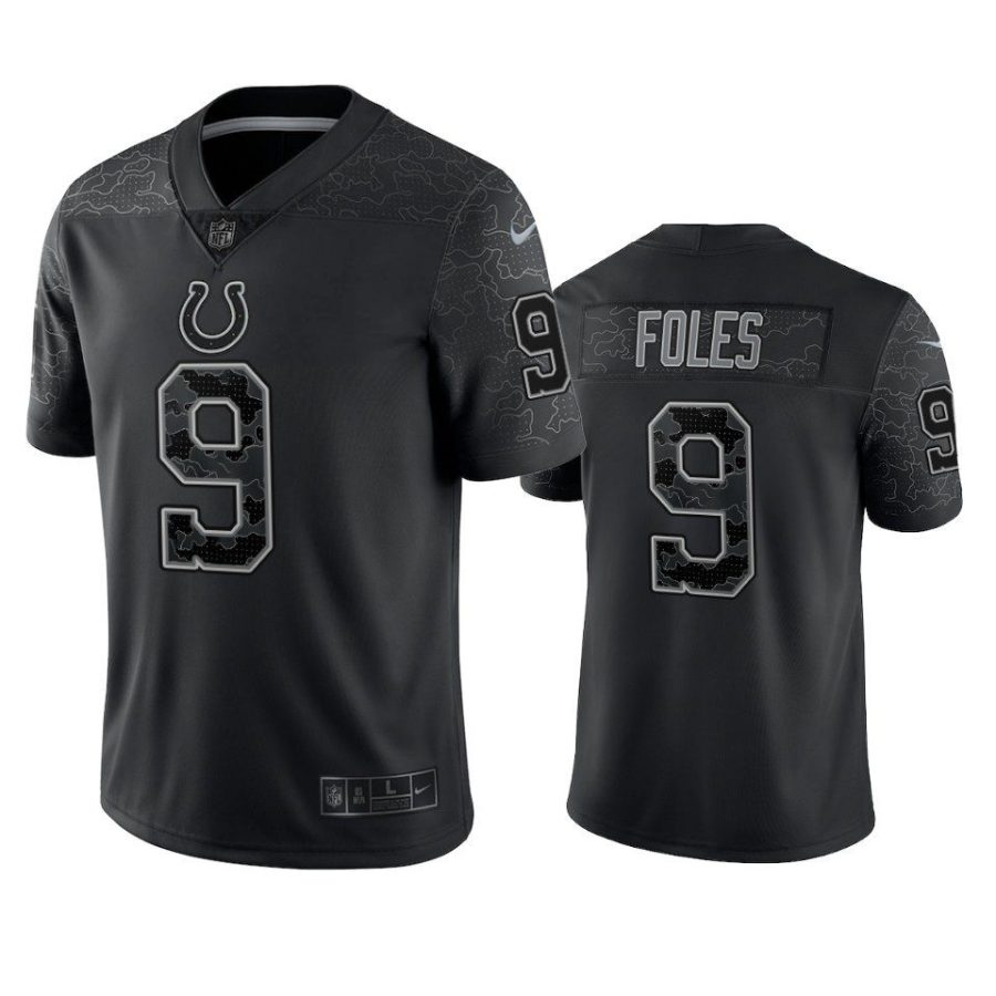 nick foles colts black reflective limited jersey