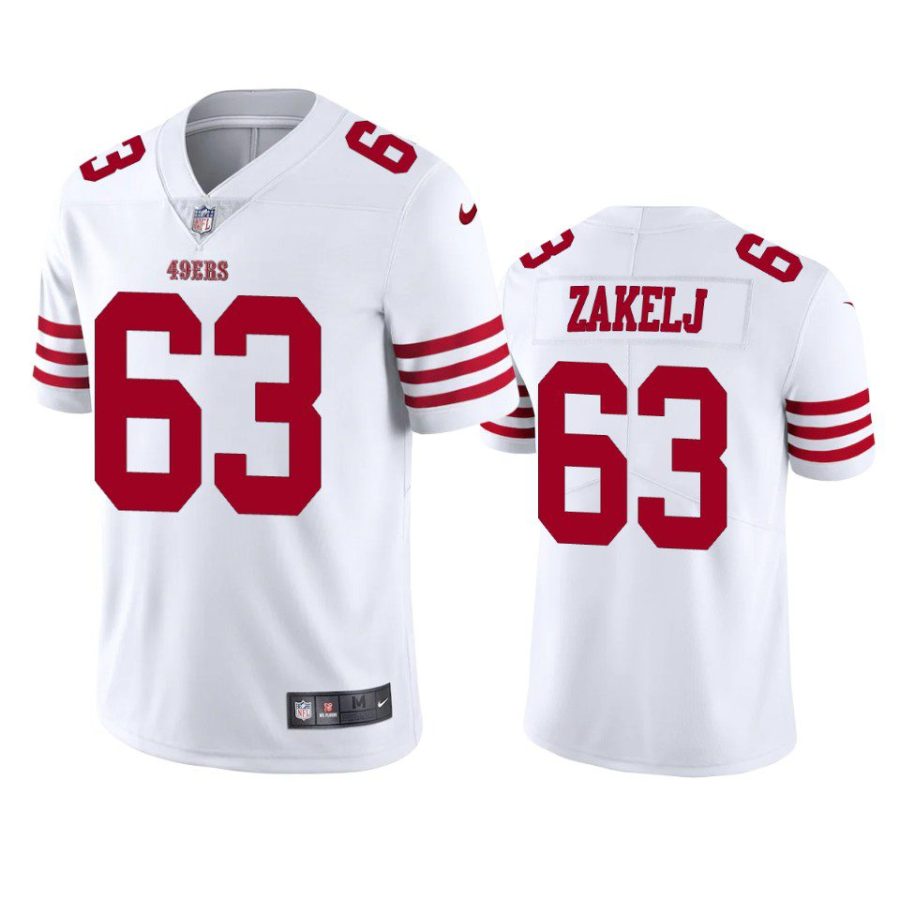 nick zakelj 49ers vapor limited white jersey