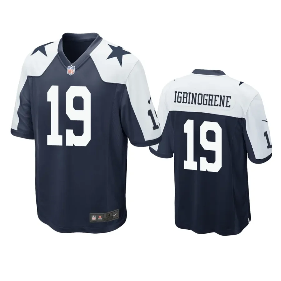 noah igbinoghene cowboys alternate game navy jersey