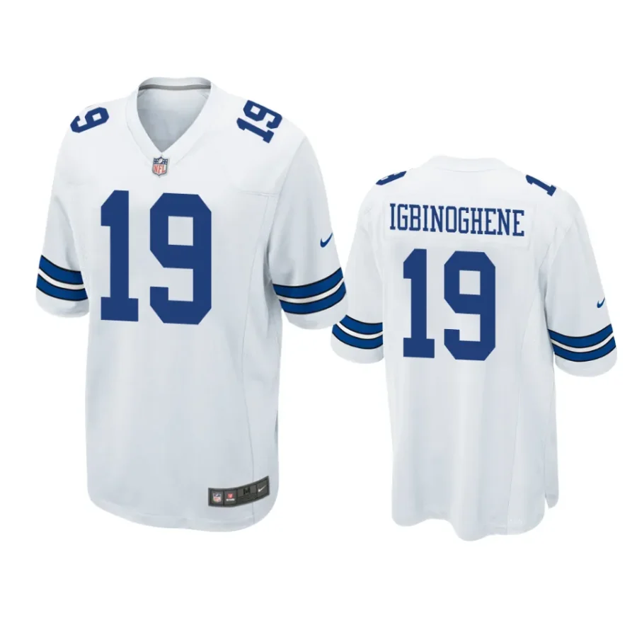 noah igbinoghene cowboys white game jersey