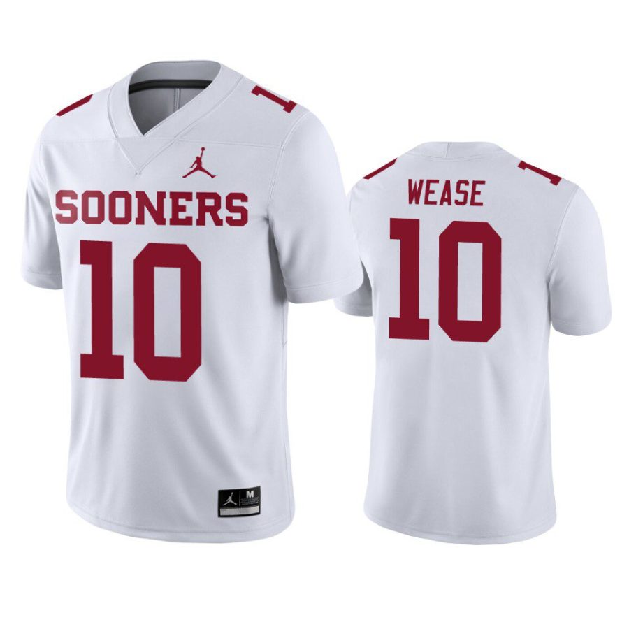 oklahoma sooners theo wease white game jersey