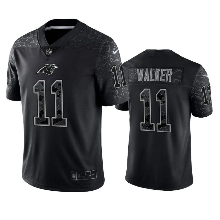 p.j. walker panthers reflective limited black jersey