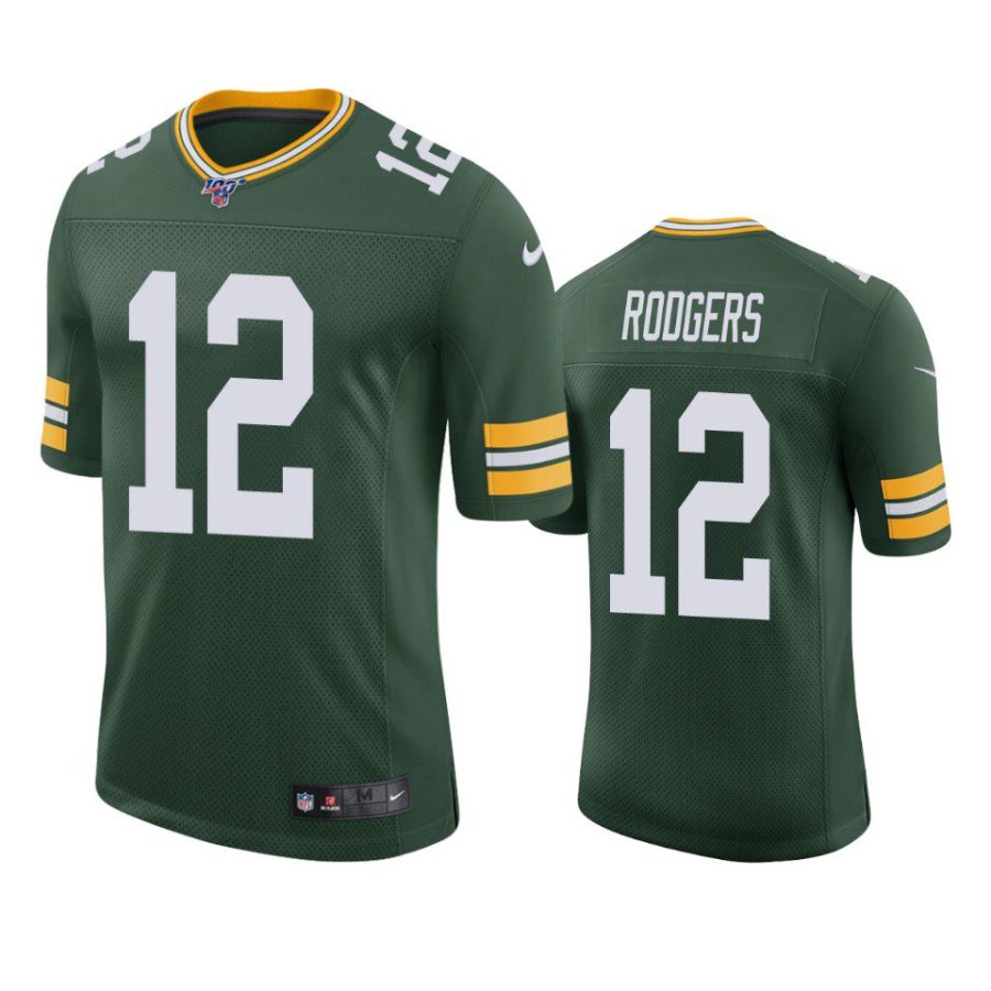 packers aaron rodgers green limited 100th season jersey