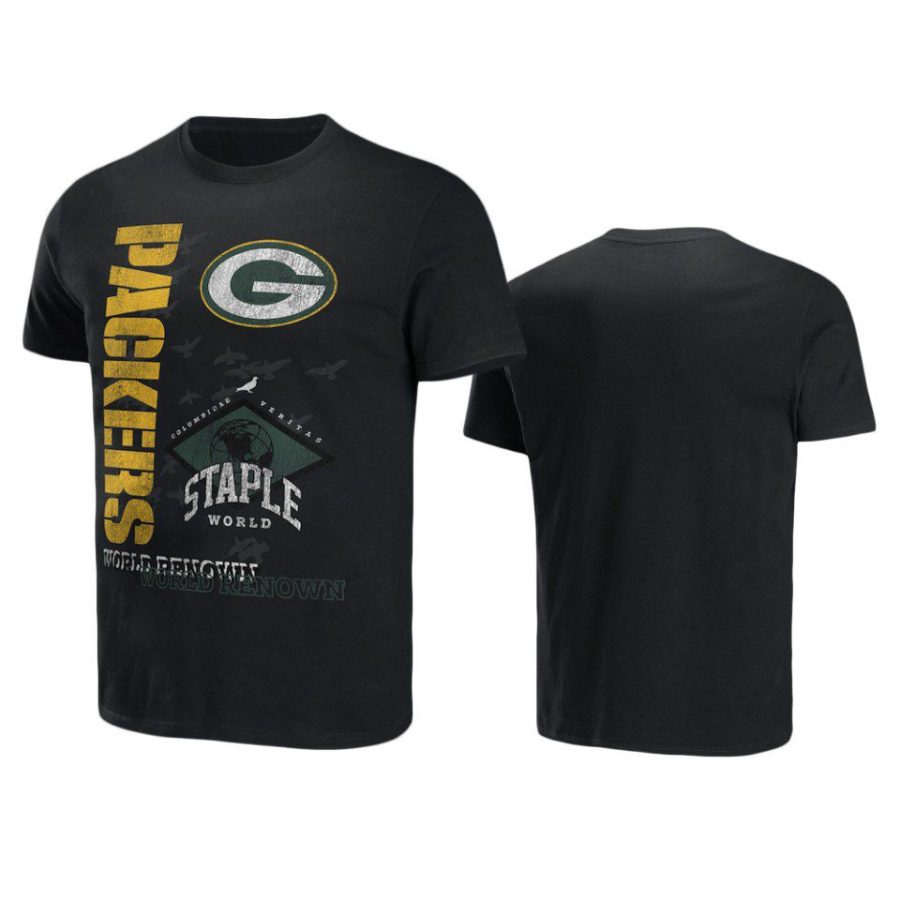 packers black staple world renowned t shirt