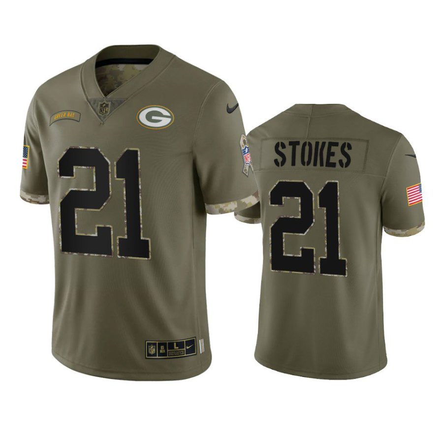 packers eric stokes 2022 salute to service olive jersey