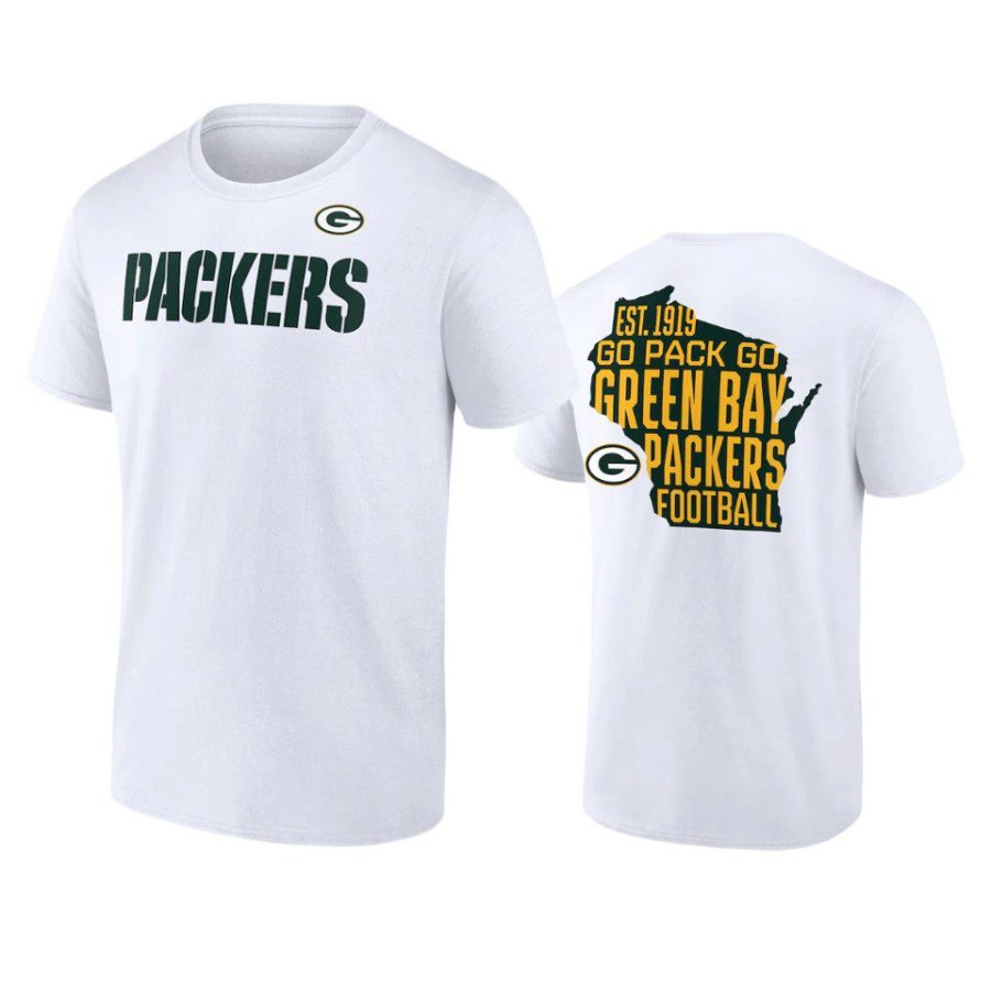 packers white hot shot state t shirt