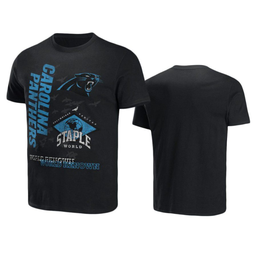 panthers black staple world renowned t shirt