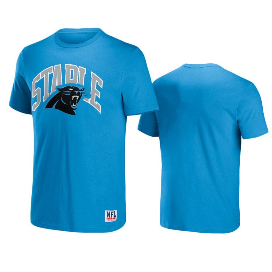 panthers blue staple logo lockup t shirt