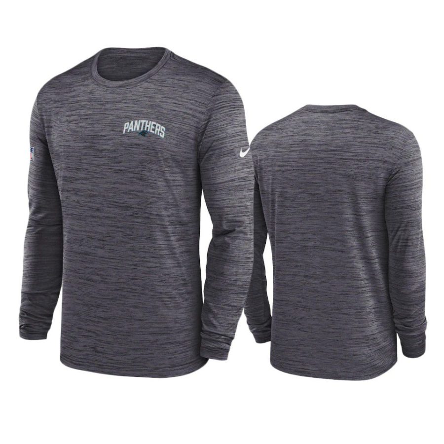 panthers charcoal velocity athletic stack long sleeve t shirt