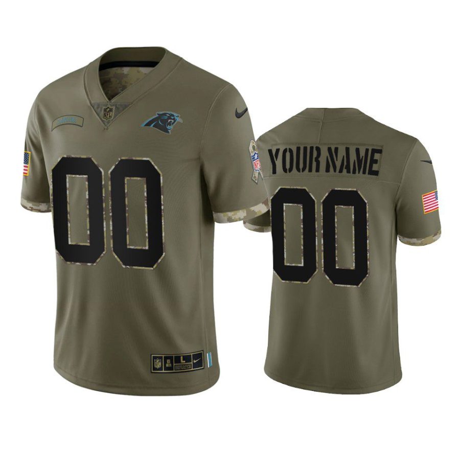 panthers custom olive limited 2022 salute to service jersey