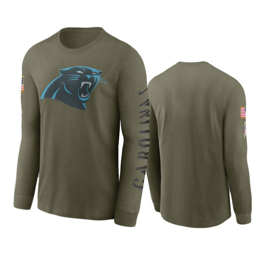 panthers olive 2022 salute to service long sleeve t shirt