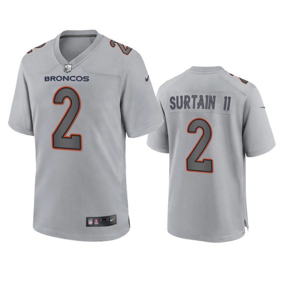 patrick surtain ii broncos gray atmosphere fashion game jersey