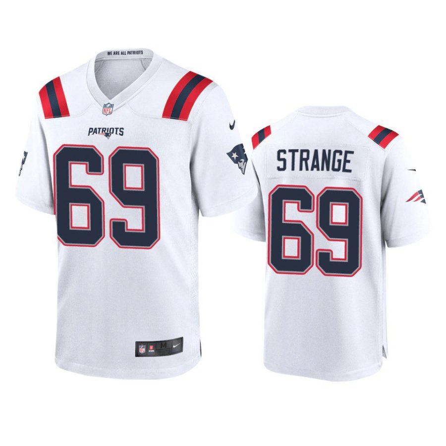 patriots cole strange game white jersey