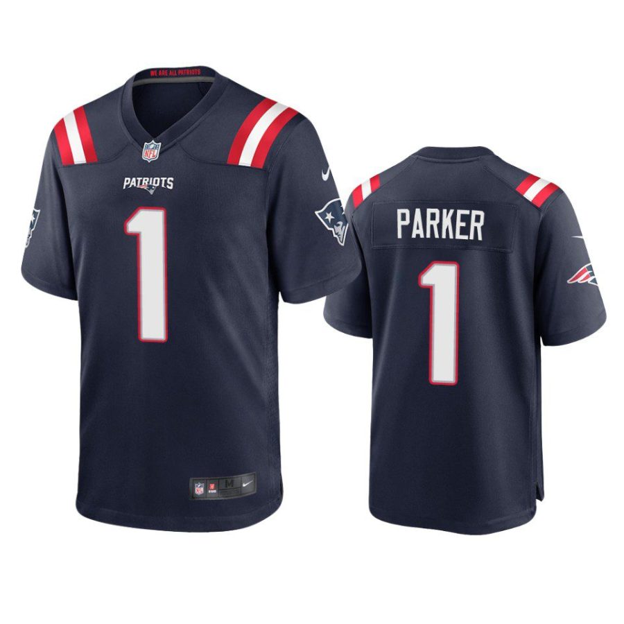 patriots devante parker game navy jersey