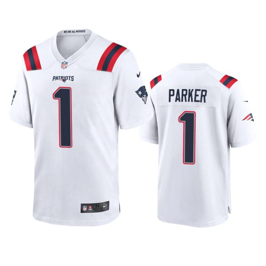 patriots devante parker game white jersey