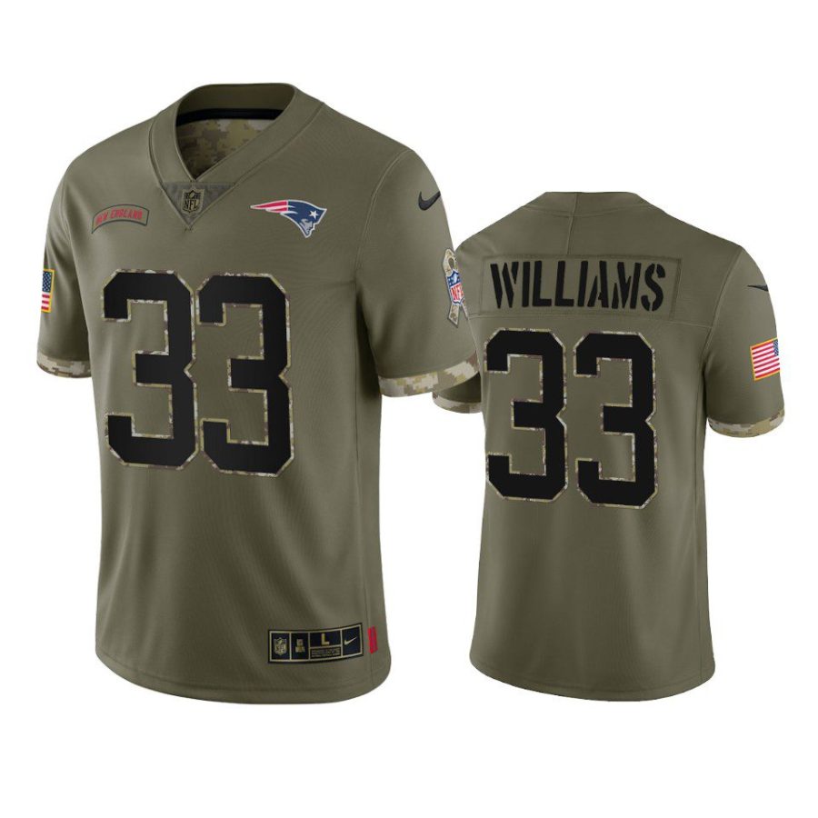 patriots joejuan williams olive limited 2022 salute to service jersey