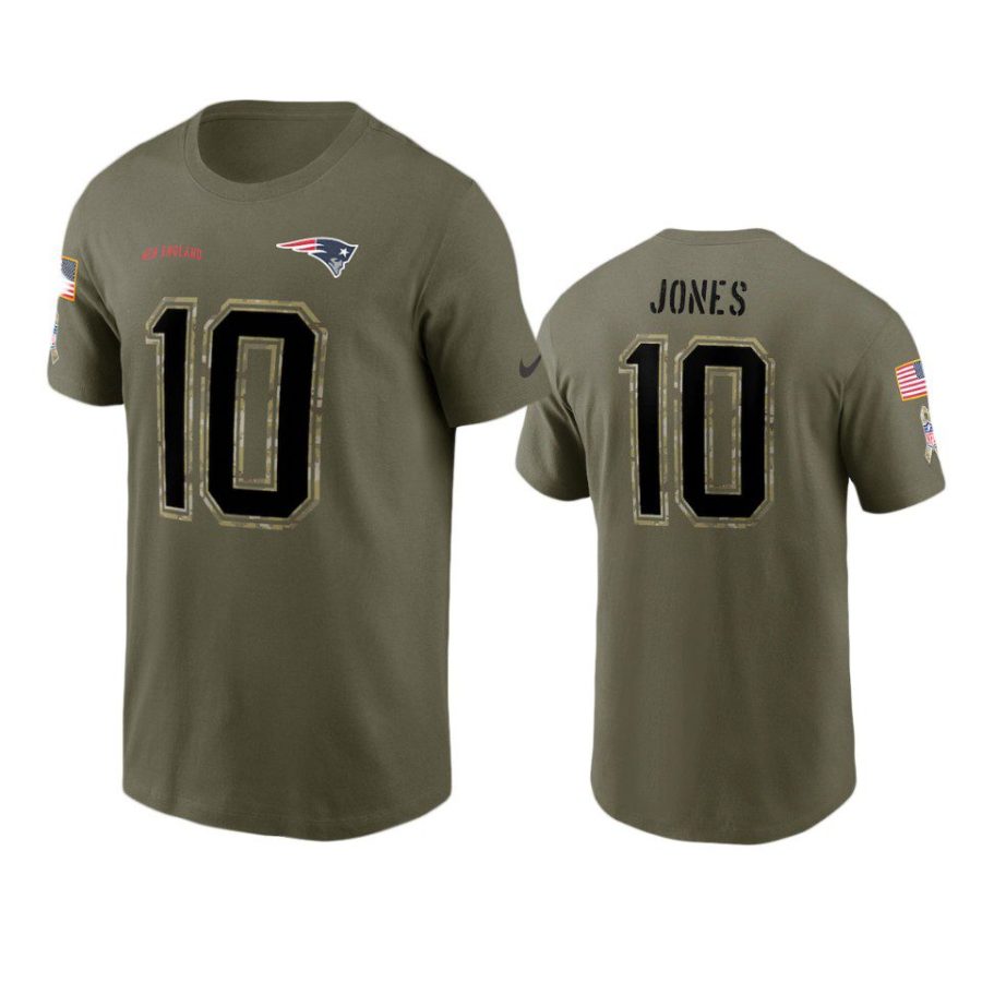 patriots mac jones olive 2022 salute to service t shirt