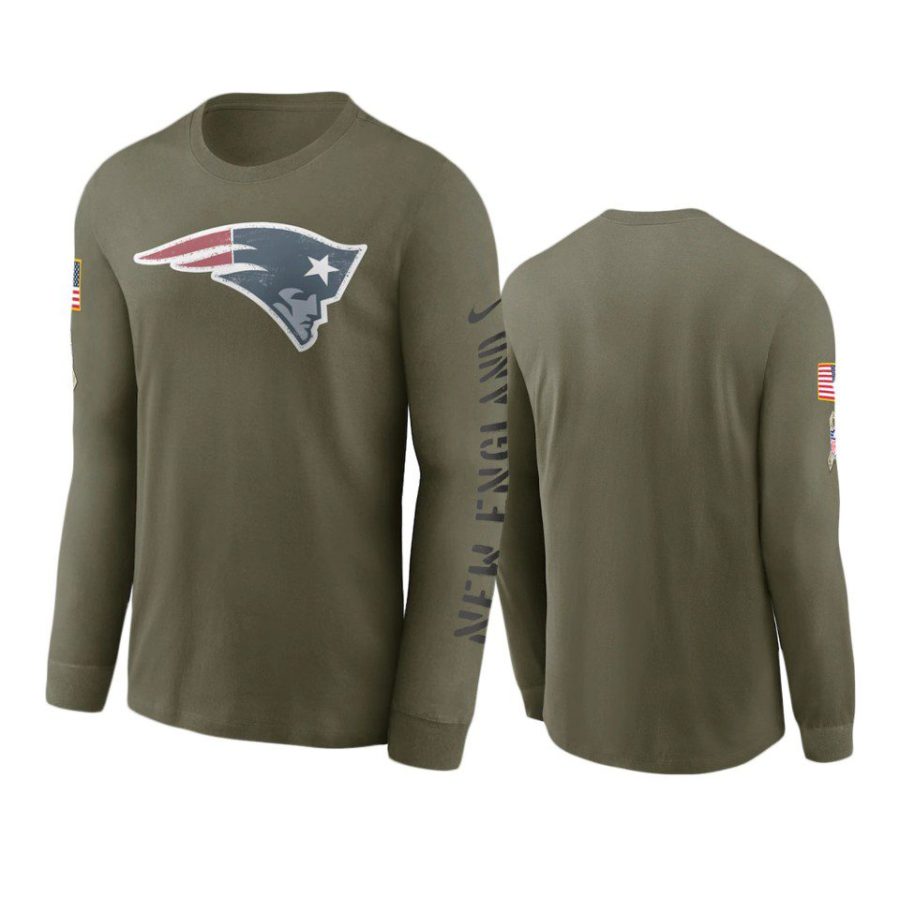 patriots olive 2022 salute to service long sleeve t shirt