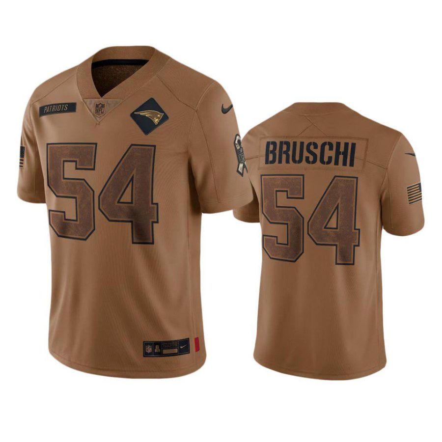 patriots tedy bruschi limited 2023 salute to service brown jersey