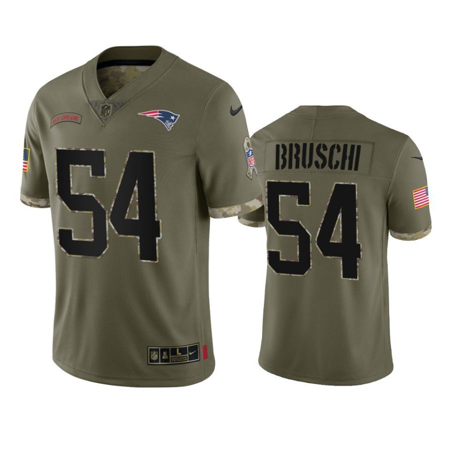 patriots tedy bruschi olive limited 2022 salute to service jersey