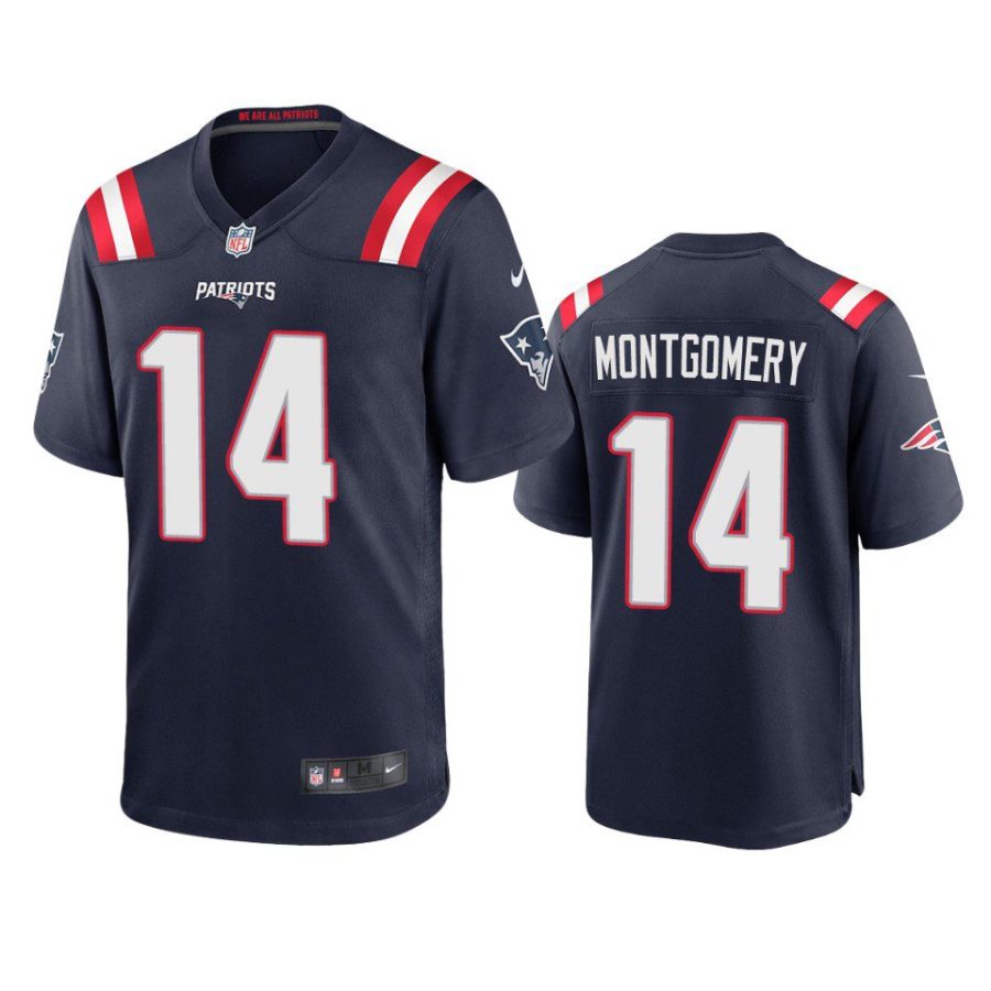 patriots ty montgomery game navy jersey