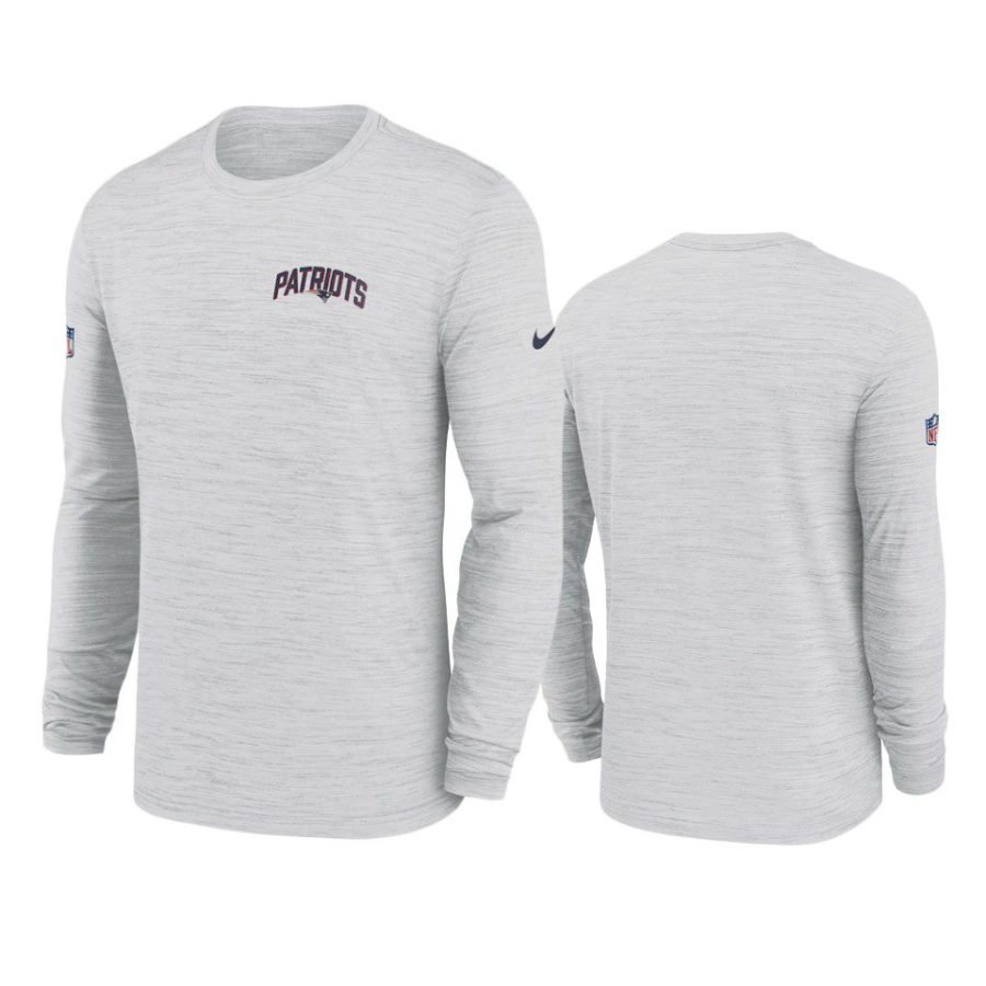 patriots white velocity athletic stack long sleeve t shirt