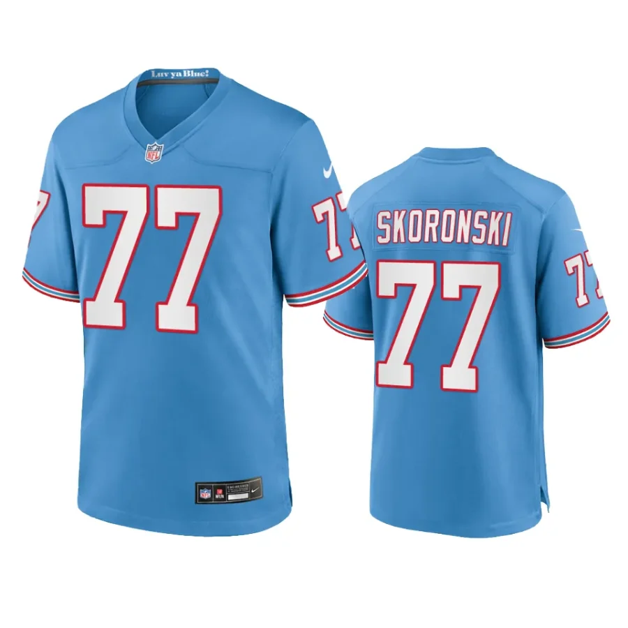 peter skoronski titans light blue oilers throwback game jersey