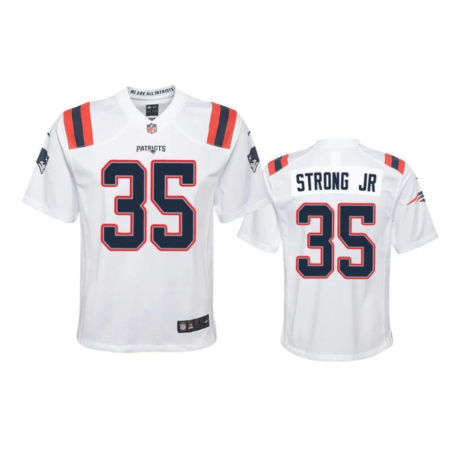 pierre strong jr. game youth white jersey