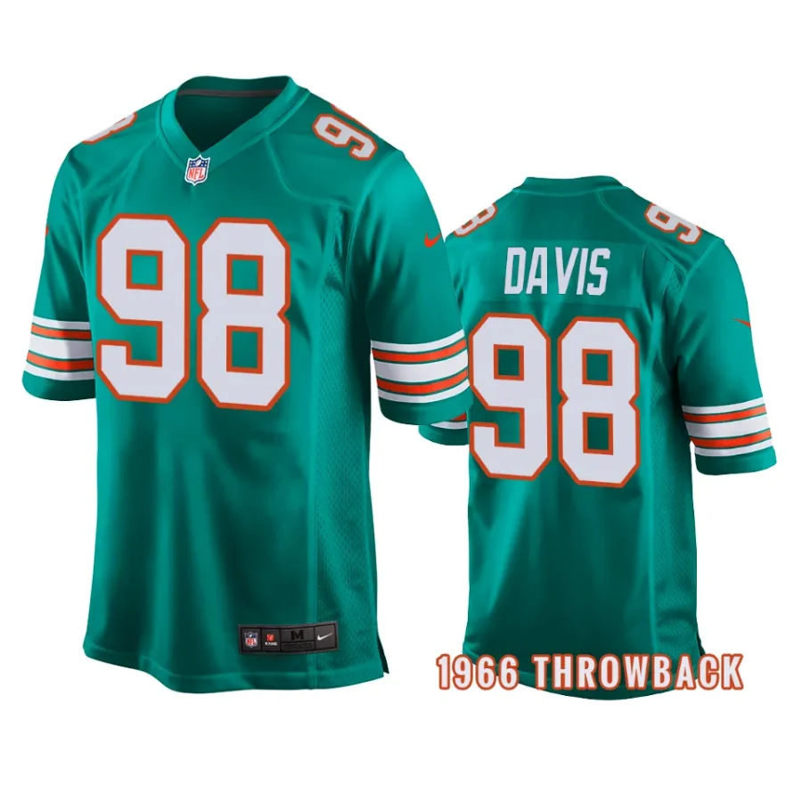 raekwon davis dolphins aqua 1966 throwback jersey