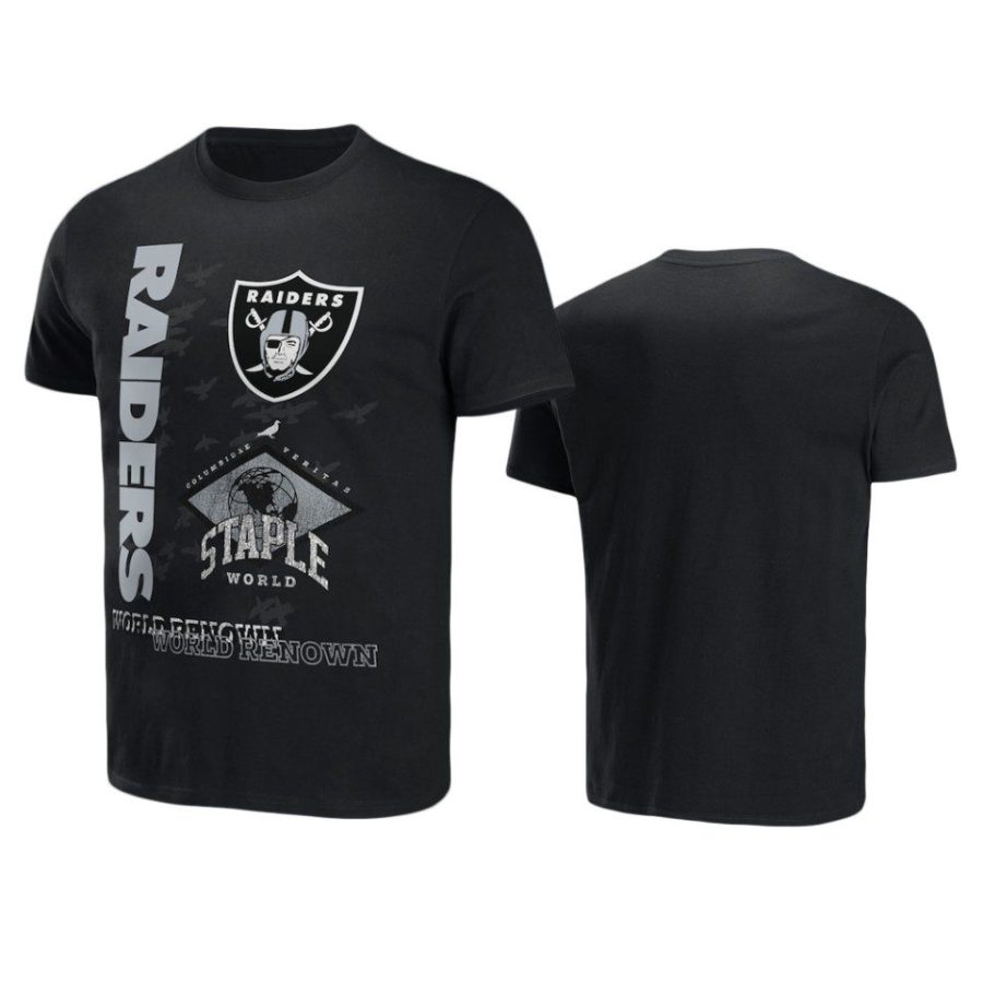 raiders black staple world renowned t shirt