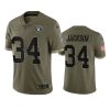 raiders bo jackson olive limited 2022 salute to service jersey