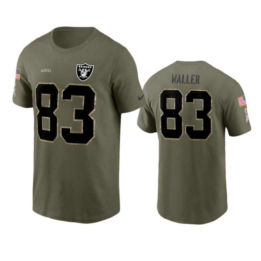 raiders darren waller olive 2022 salute to service t shirt