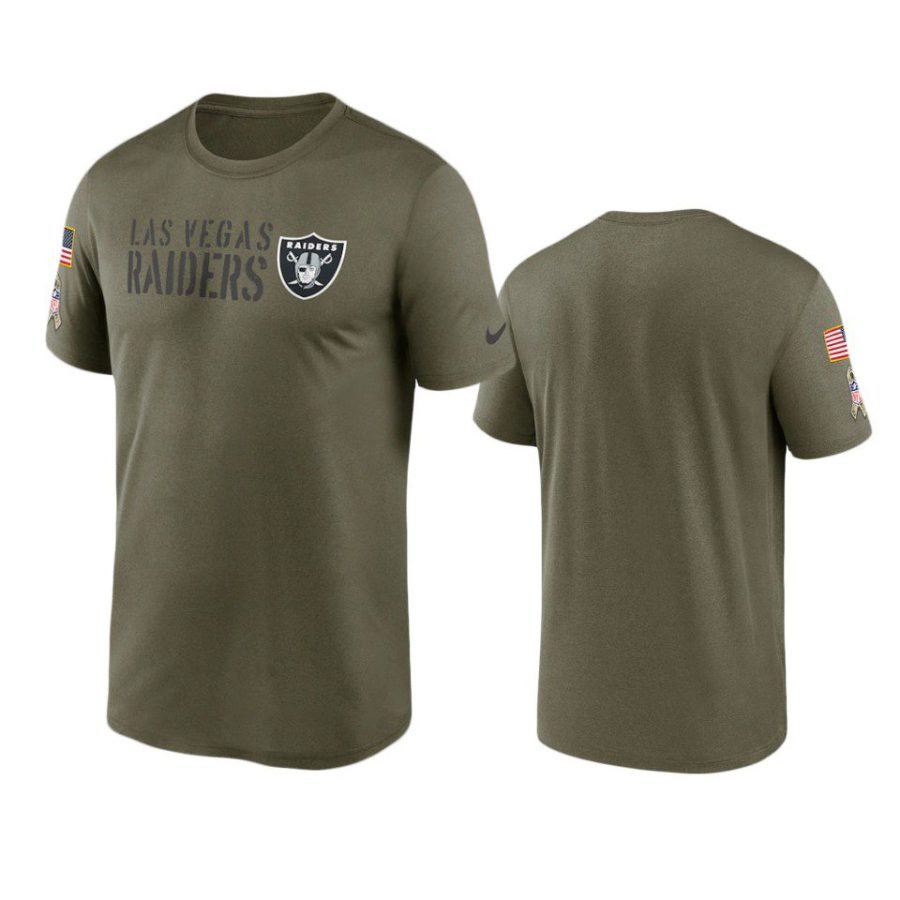 raiders olive 2022 salute to service legend team t shirt