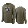 raiders olive 2022 salute to service long sleeve t shirt