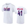 raiders robert spillane white super bowl lviii trophy dimension t shirt