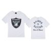 raiders white born raised t shirt