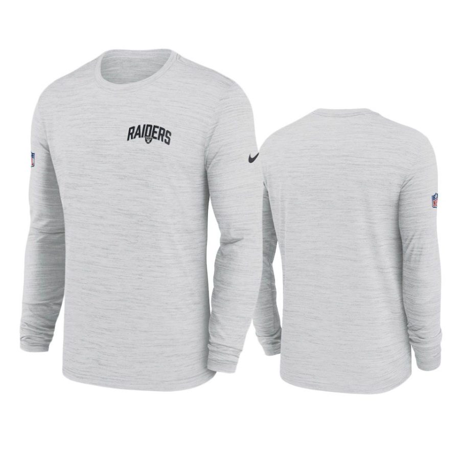 raiders white velocity athletic stack long sleeve t shirt