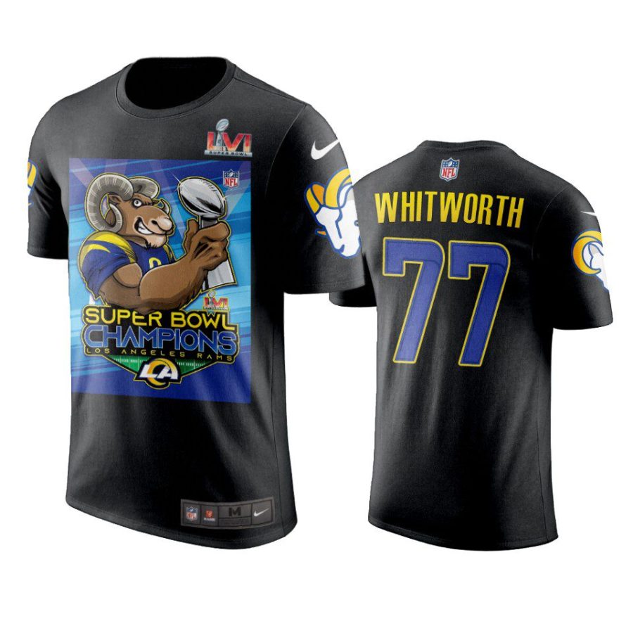 rams andrew whitworth black super bowl lvi champions cartoon t shirt