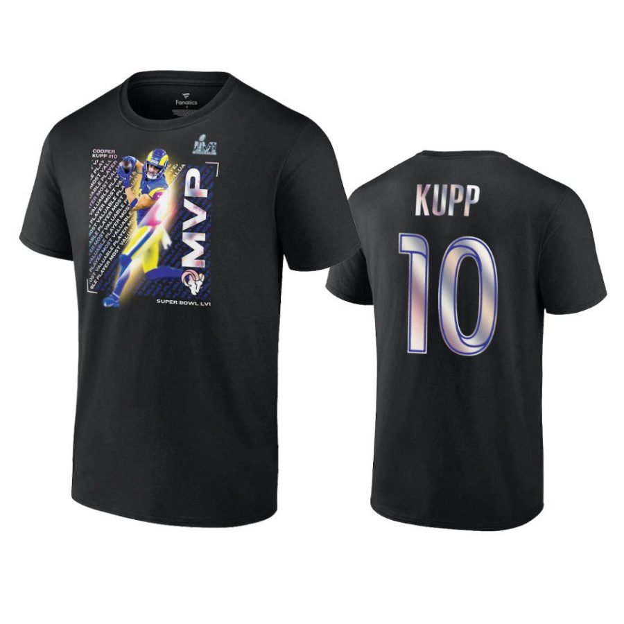 rams cooper kupp black super bowl lvi champions mvp t shirt